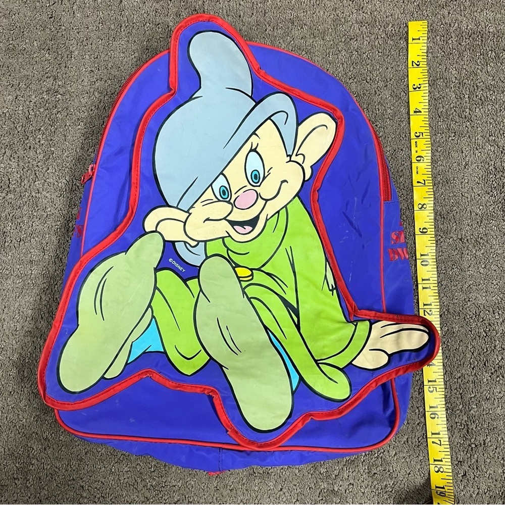 Disney Dopey Giant Dwarf Backpack Snow White & The Seven Dwarfs vintage - Picture 10 of 15